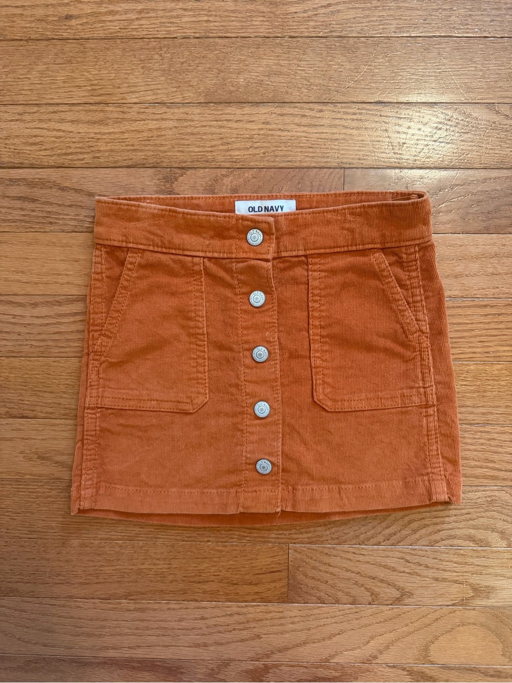 Old Navy Girls Burnt Orange Button Front Corduroy Skirt